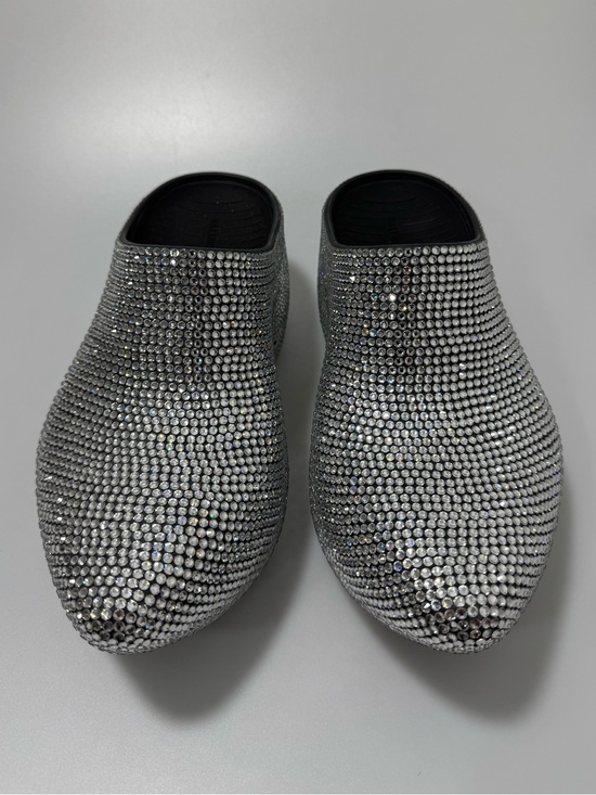 Balenciaga Shoes - Balenciaga Technoclog Embellished Rubber Clogs Silver Women’s EU 39/US 9
